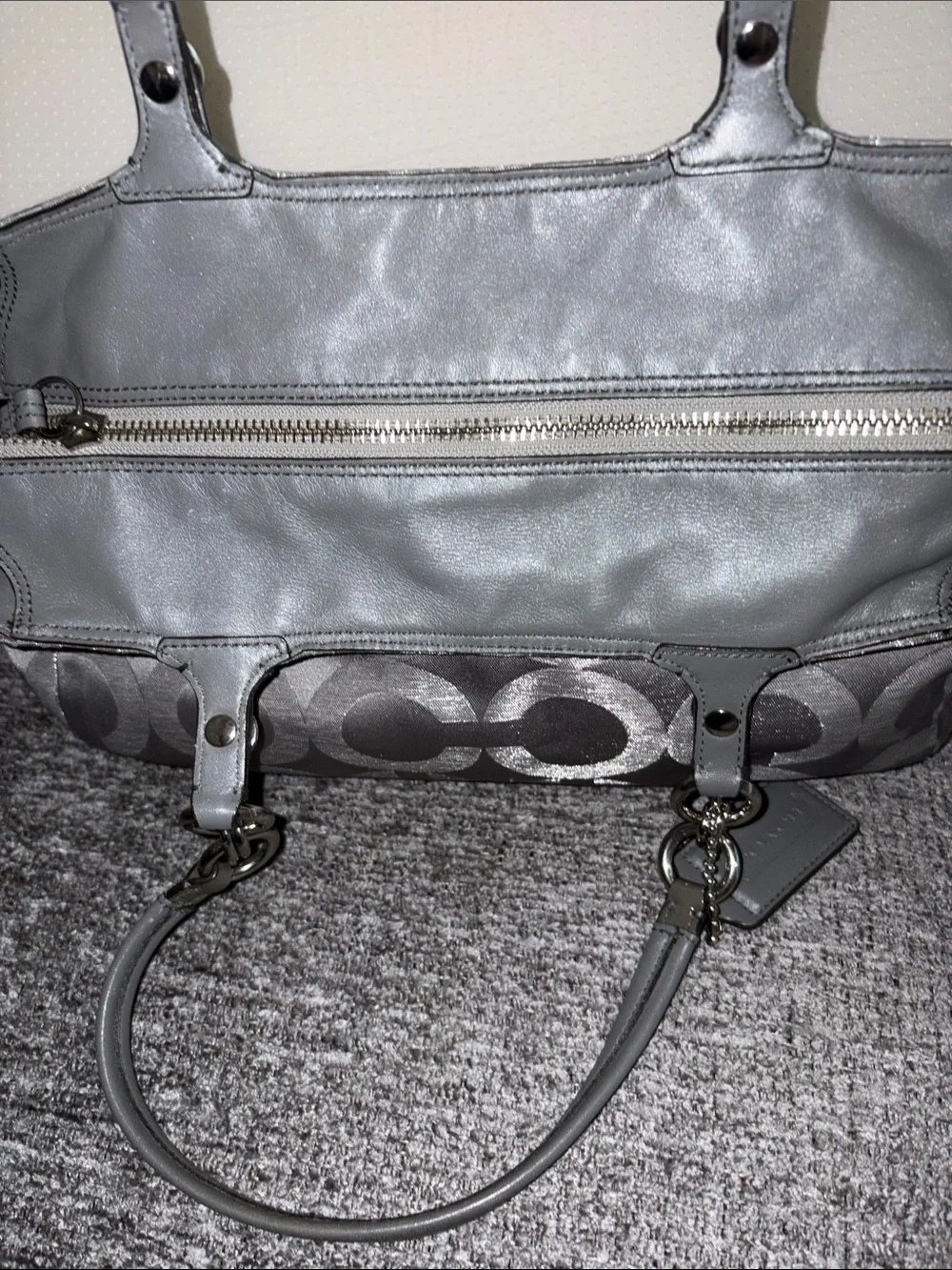 Coach Mia op art silver grey bag